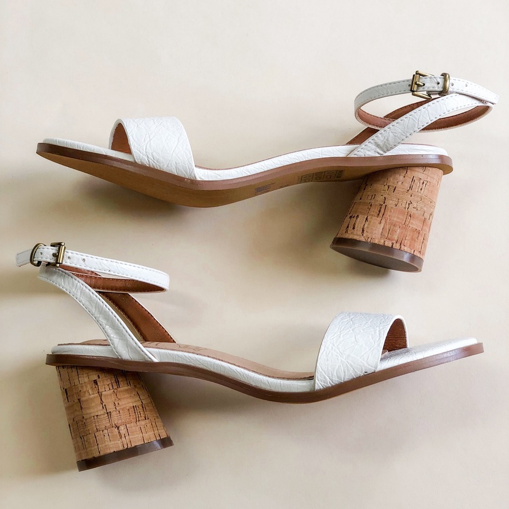 White Cork Heels